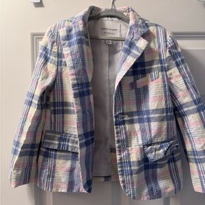 Janie and Jack Plaid Blazer - Spring Blue, Pink, and Yellow